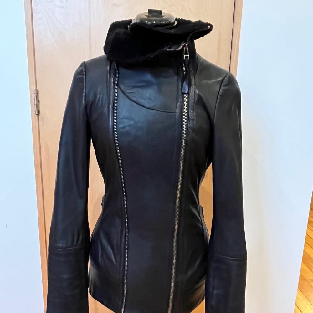 MACKAGE 'motorcycle'-style leather and shearling jacket